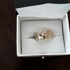 Sterling silver NYC skyline ring
